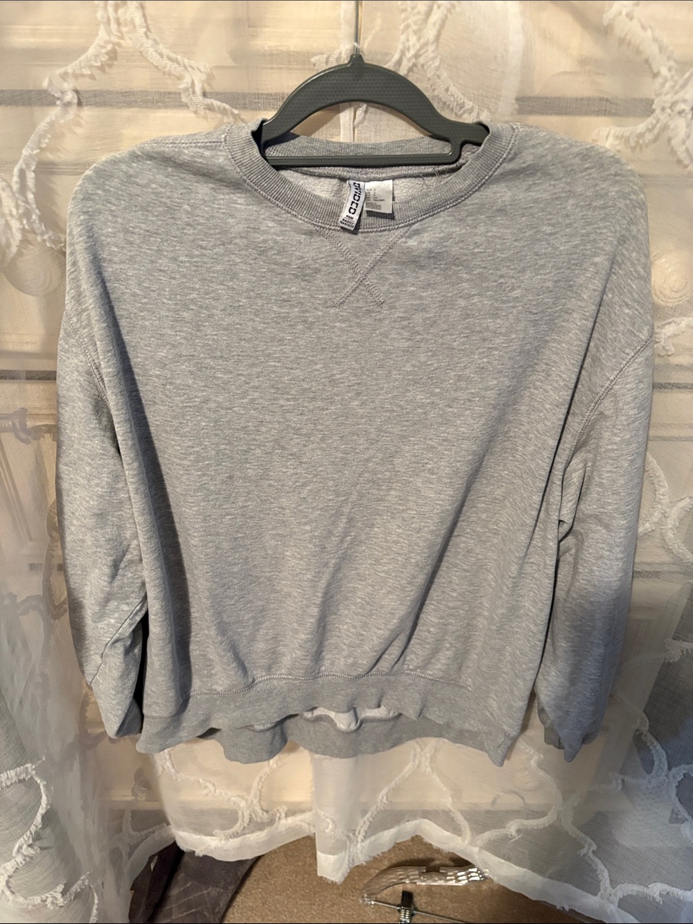 Divided Gray Crewneck Pullover Sweatshirt